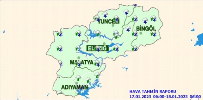 17 Ocak Salı Malatya Hava Durumu