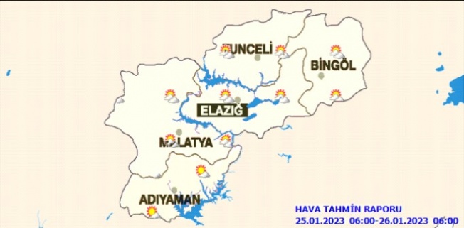 25 Ocak Çarşamba Malatya Hava Durumu