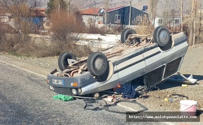 Malatya'da Otomobil Takla Attı 1 Yaralı