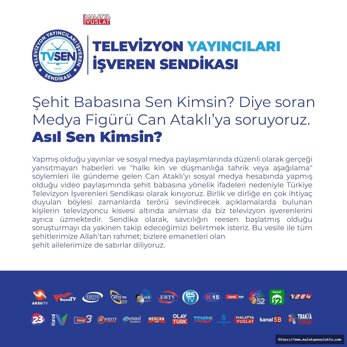 Televizyon Yayınları İşveren Sendikasından Açıklama