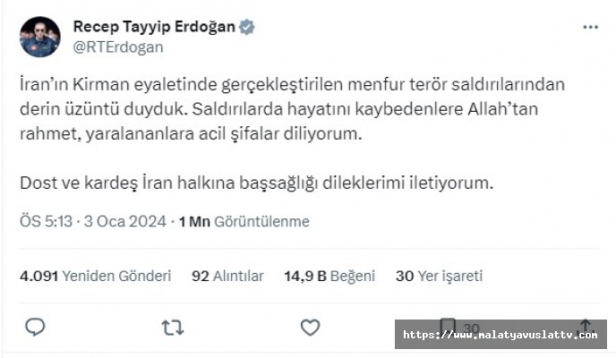 Erdoğan, Reisi ile Telefonda Görüştü