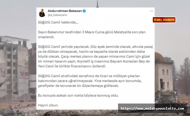 Söğütlü Camii Tartışmalarına Milletvekili Abdurrahman Babacan'dan Cevap