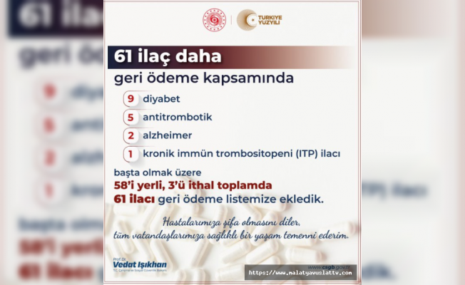 61 İlça Daha Geri Ödeme Listesinde