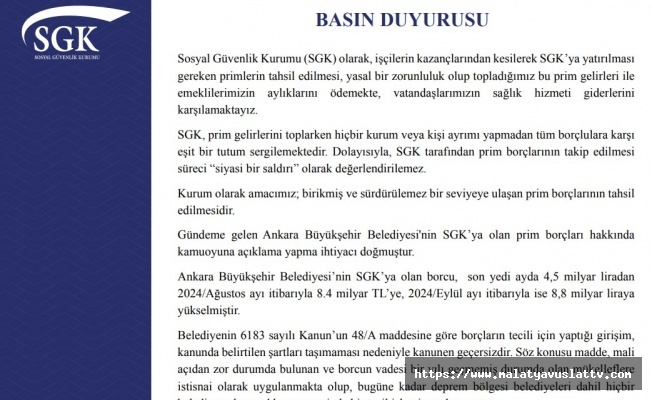 STK'dan ABB'nin prim borçları için rızaen anlaşma yapıldığı iddiasına yalanlama