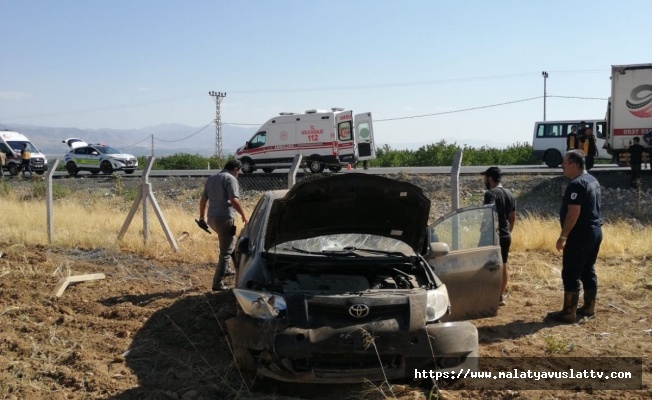 Malatya'da Kontrolden Çıkan Otomobil Bahçeye Uçtu: 3 Yaralı