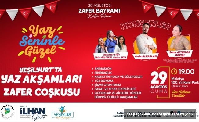 Zafer Bayramı Yeşilyurt’ta Renkli Etkinliklerle Kutlanacak