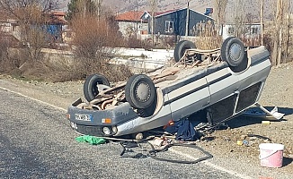 Malatya'da Otomobil Takla Attı 1 Yaralı