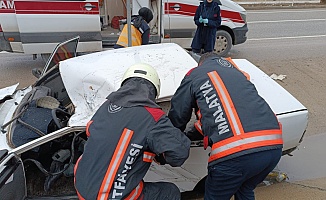 Malatya’da Takla Atan Otomobilde Bir Kişi Yaralandı