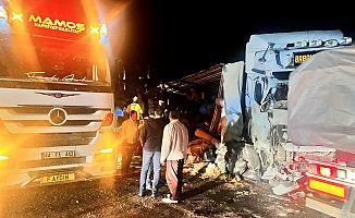 Yem Yüklü Tır Devrildi: Karayolu Trafiğe Kapatıldı